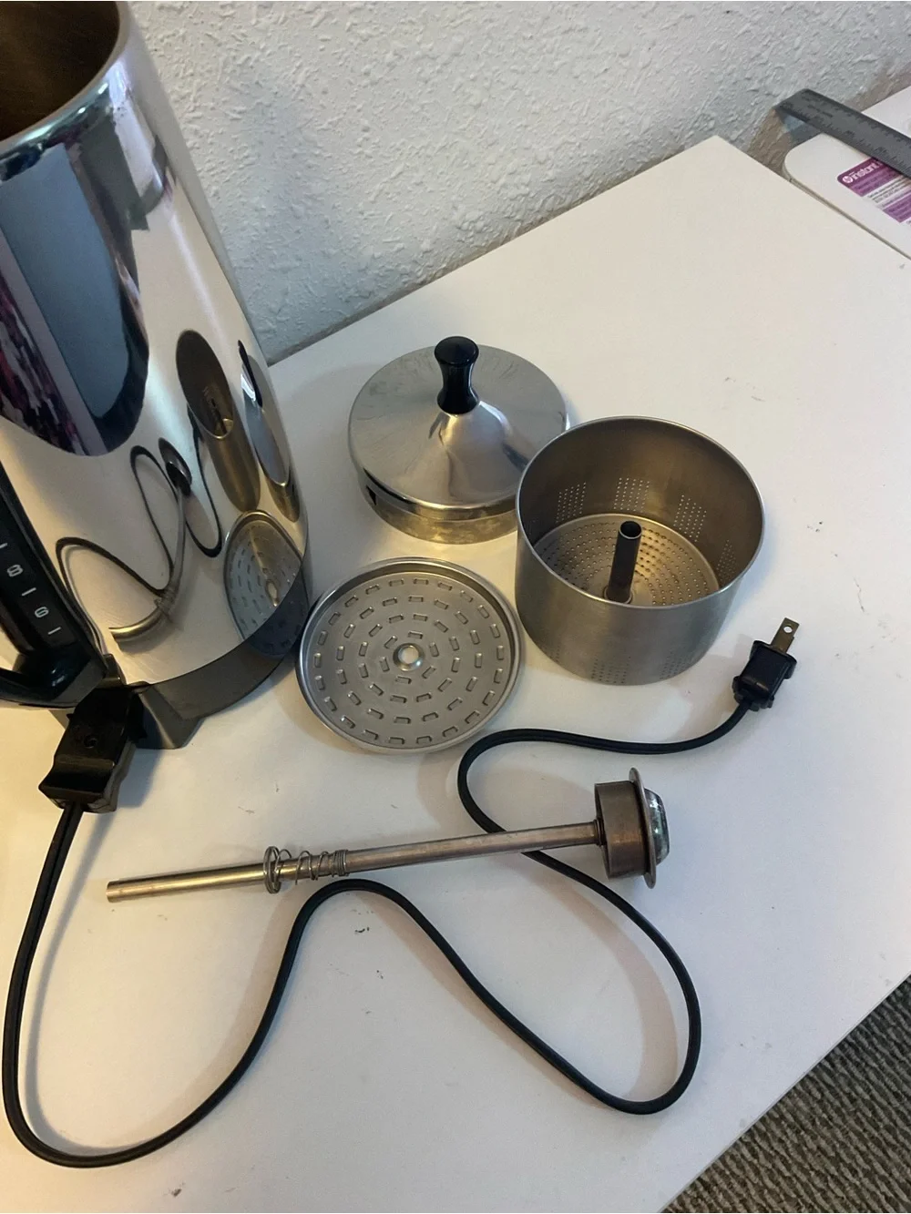 Vintage Presto Electric Percolator 12 Cup Stainless Steel Coffee Maker